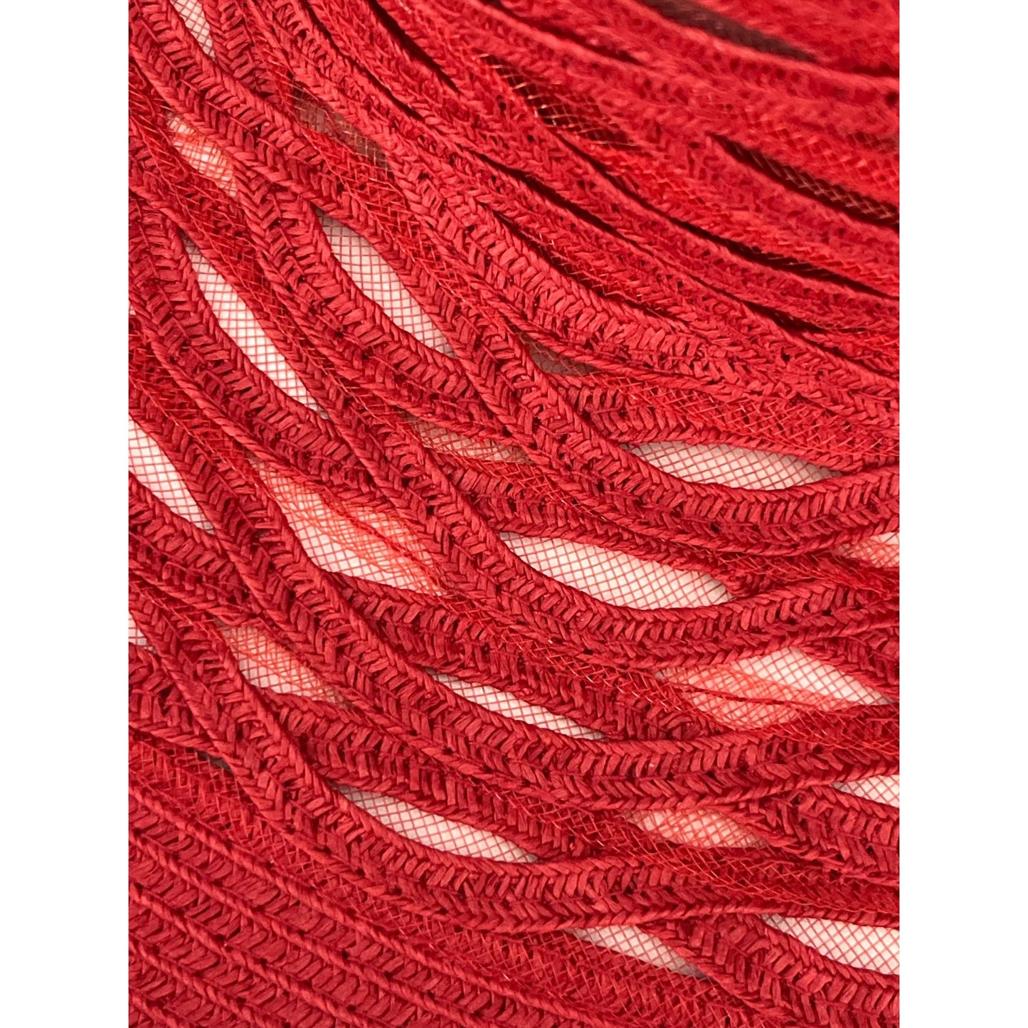 Nine West Red Open Weave Straw Sun Hat with Mesh Underlay OSFM NWT