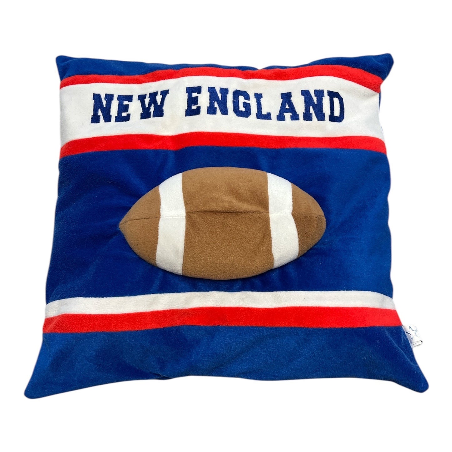 Vintage 1990s New England Football Carnival Prize Plush Throw Pillow Great American Toy Company