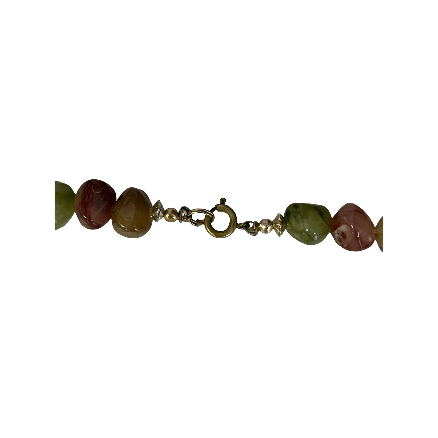 Vintage 34” Multi Stone Chip Necklace Earth Tone Agate Jasper Long Strand