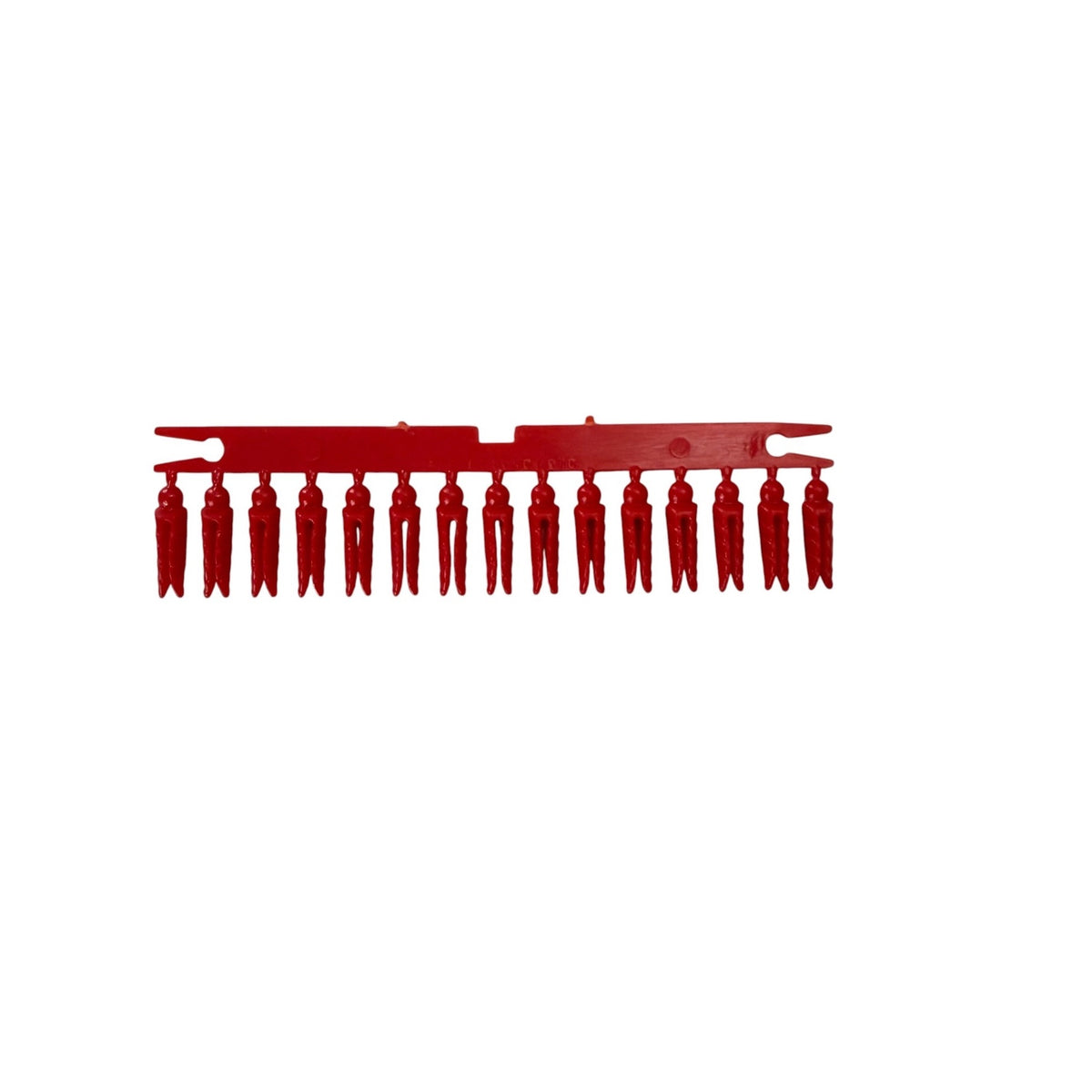 Vintage Hong Kong Red Plastic Christmas Card Holders Clips Uncut Strip