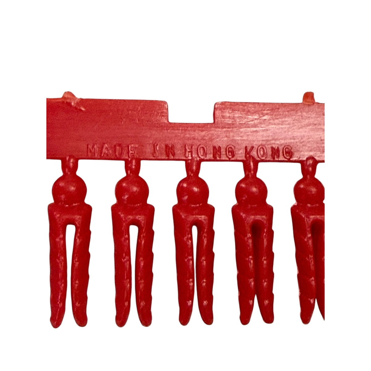 Vintage Hong Kong Red Plastic Christmas Card Holders Clips Uncut Strip