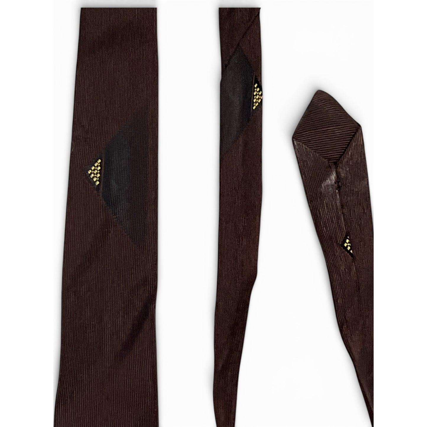 Vintage Croydon Brown Necktie Textured Pattern 1960s 1970s Men’s Tie