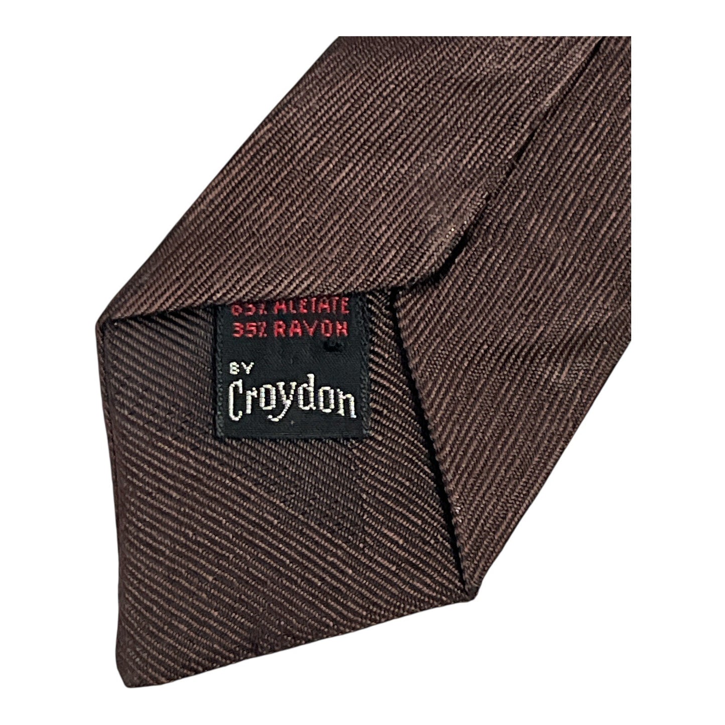 Vintage Croydon Brown Necktie Textured Pattern 1960s 1970s Men’s Tie