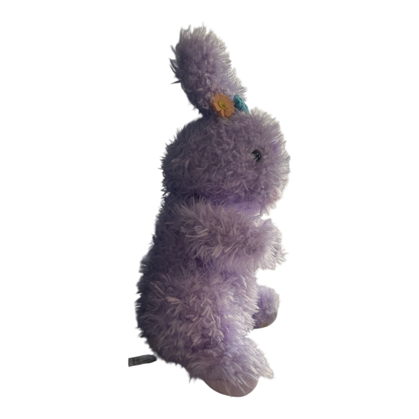 FAO Schwarz Lavender Bunny Plush Stuffed Animal Floral Crown 13 Inch