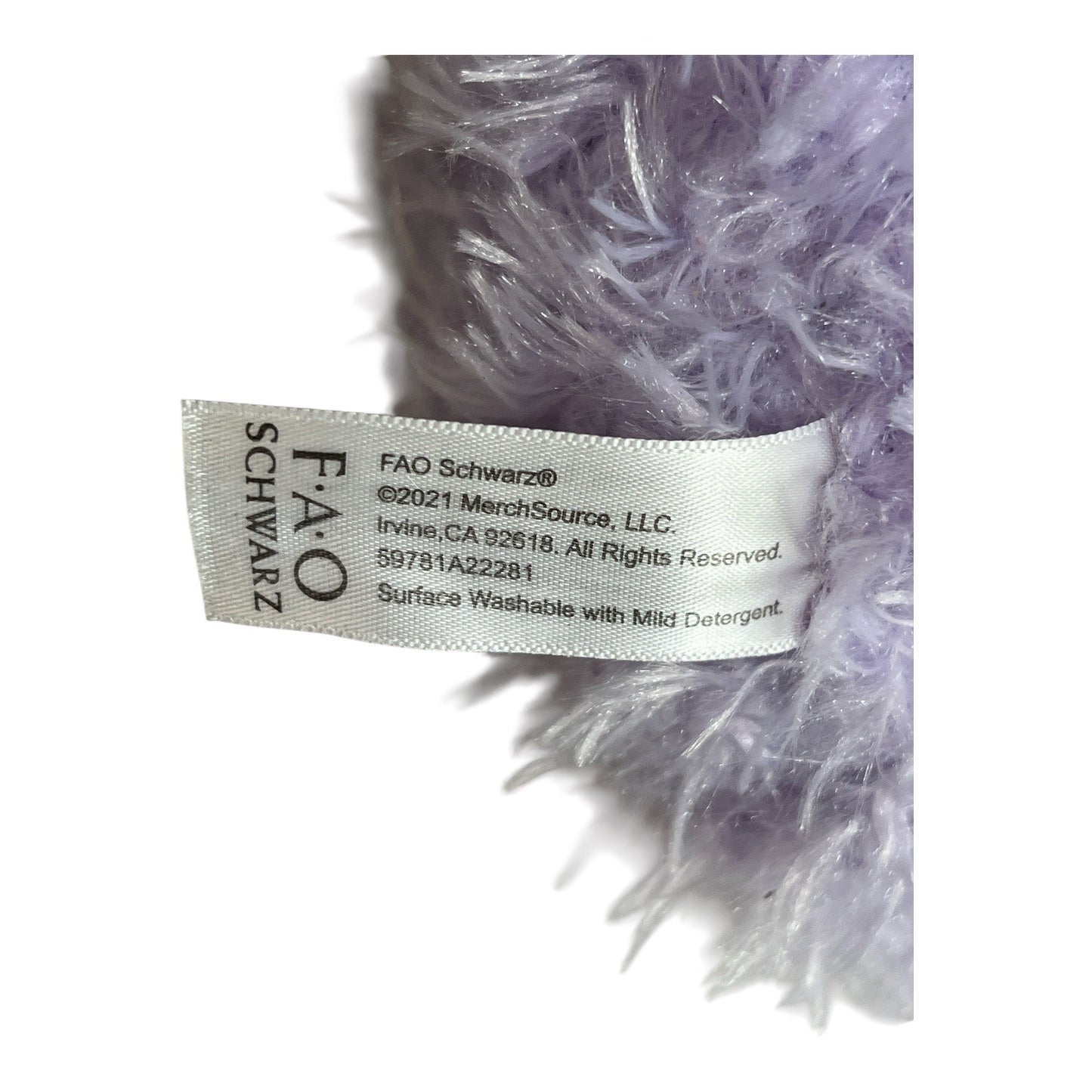 FAO Schwarz Lavender Bunny Plush Stuffed Animal Floral Crown 13 Inch