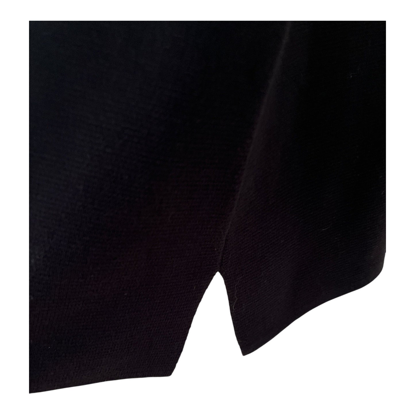 Marla Wynne Black Knit Midi Dress Women's 1X Long Sleeve Side Slits Stretch NWT