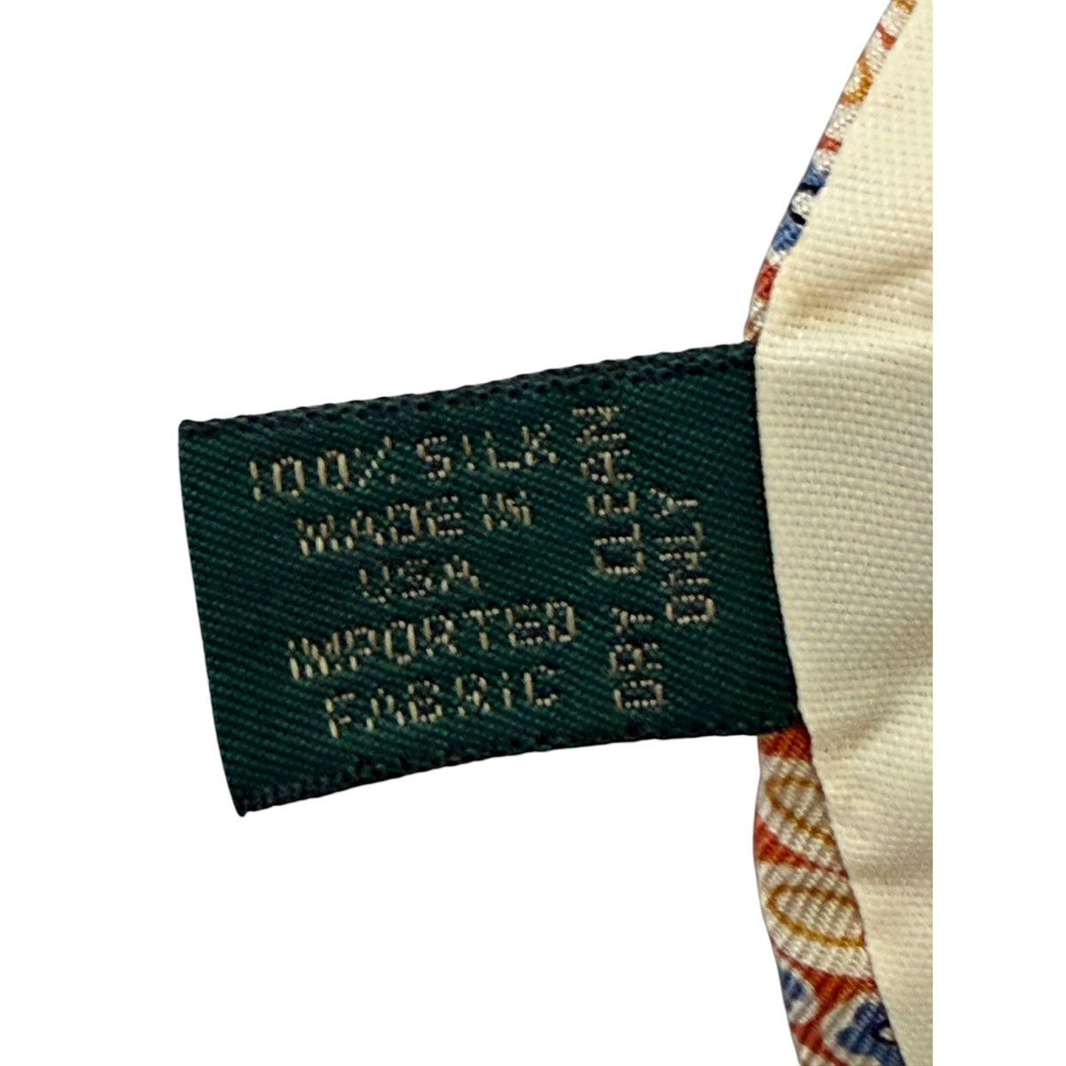 J.Crew 100% Silk Tie Handmade USA Burnt Orange Blue Geometric Print