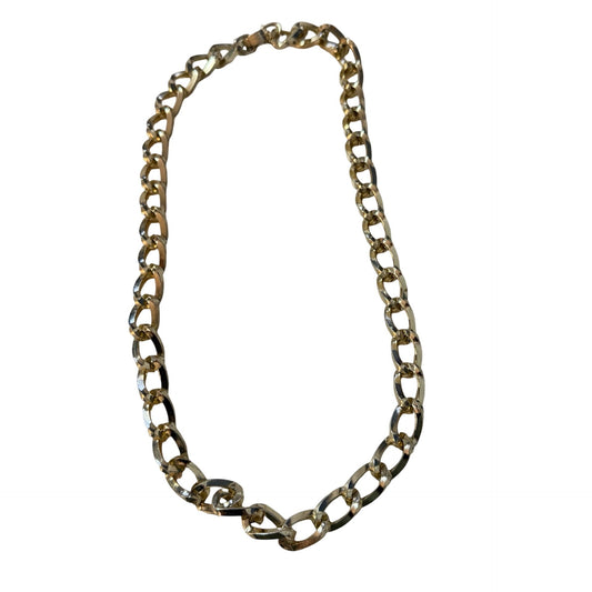 Vintage Western Germany Gold Tone Chunky Curb Link Chain Necklace