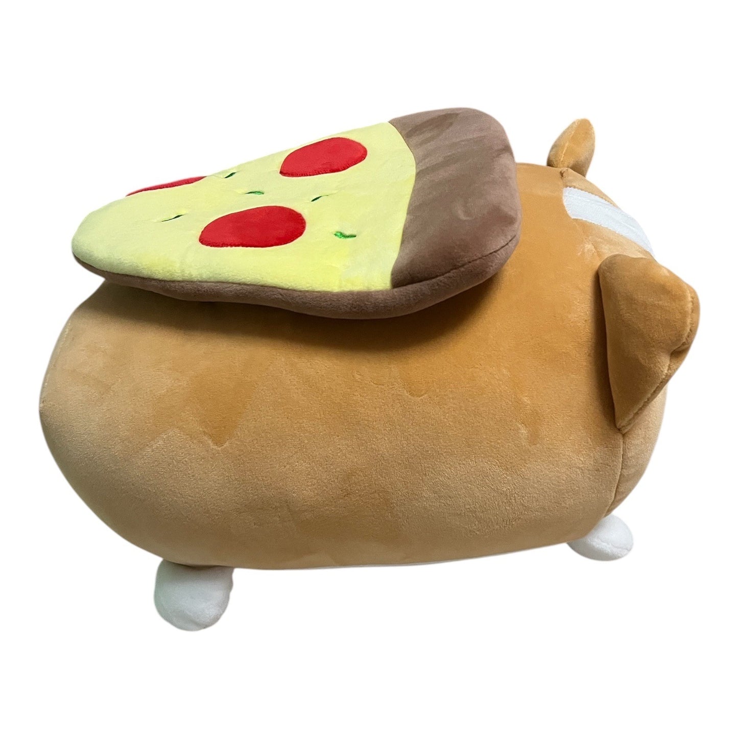 Smoochy Pals Corgi Dog Plush with Pizza Slice Cute Stuffed Animal Toy 12”