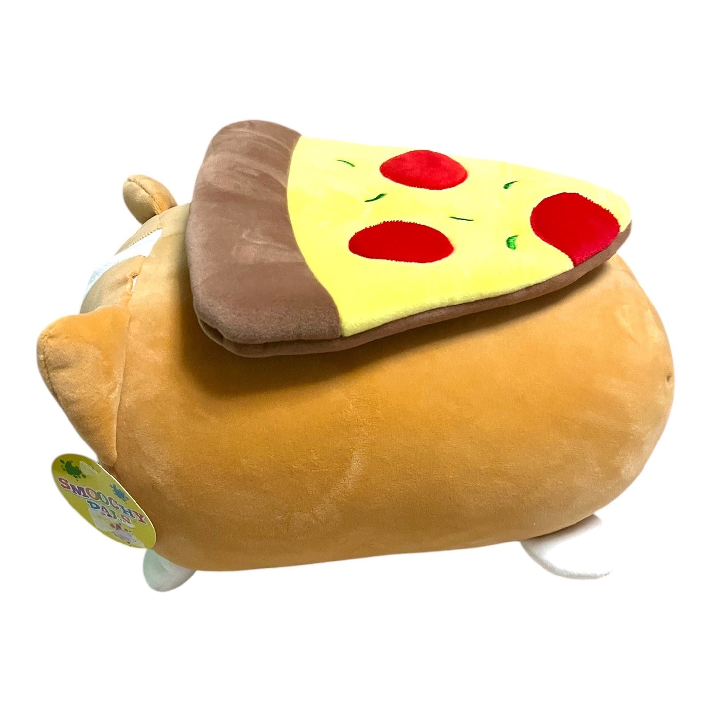 Smoochy Pals Corgi Dog Plush with Pizza Slice Cute Stuffed Animal Toy 12”