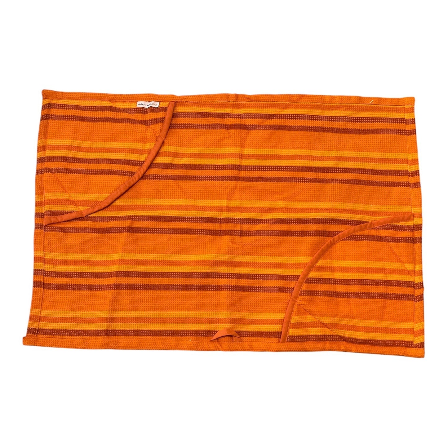 Rachael Ray Orange Striped Kitchen Towel Pot Holder Set Waffle Weave