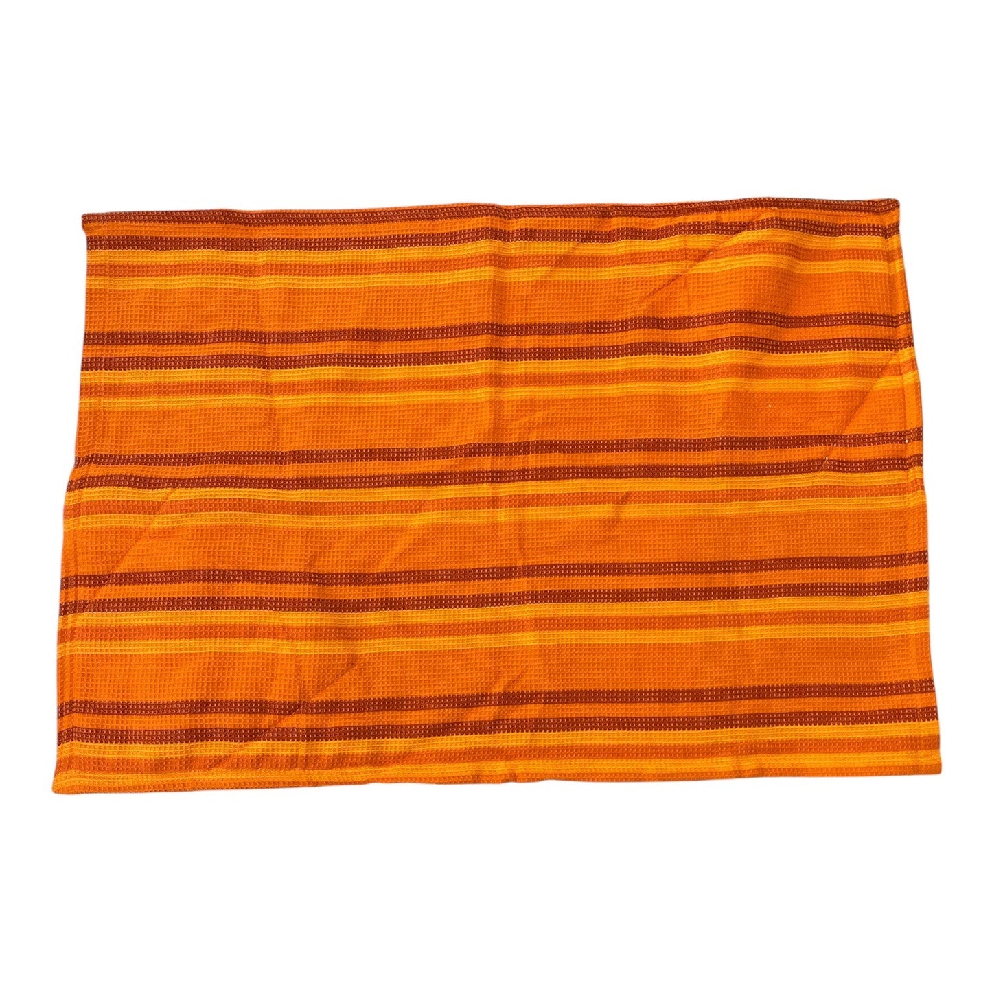 Rachael Ray Orange Striped Kitchen Towel Pot Holder Set Waffle Weave