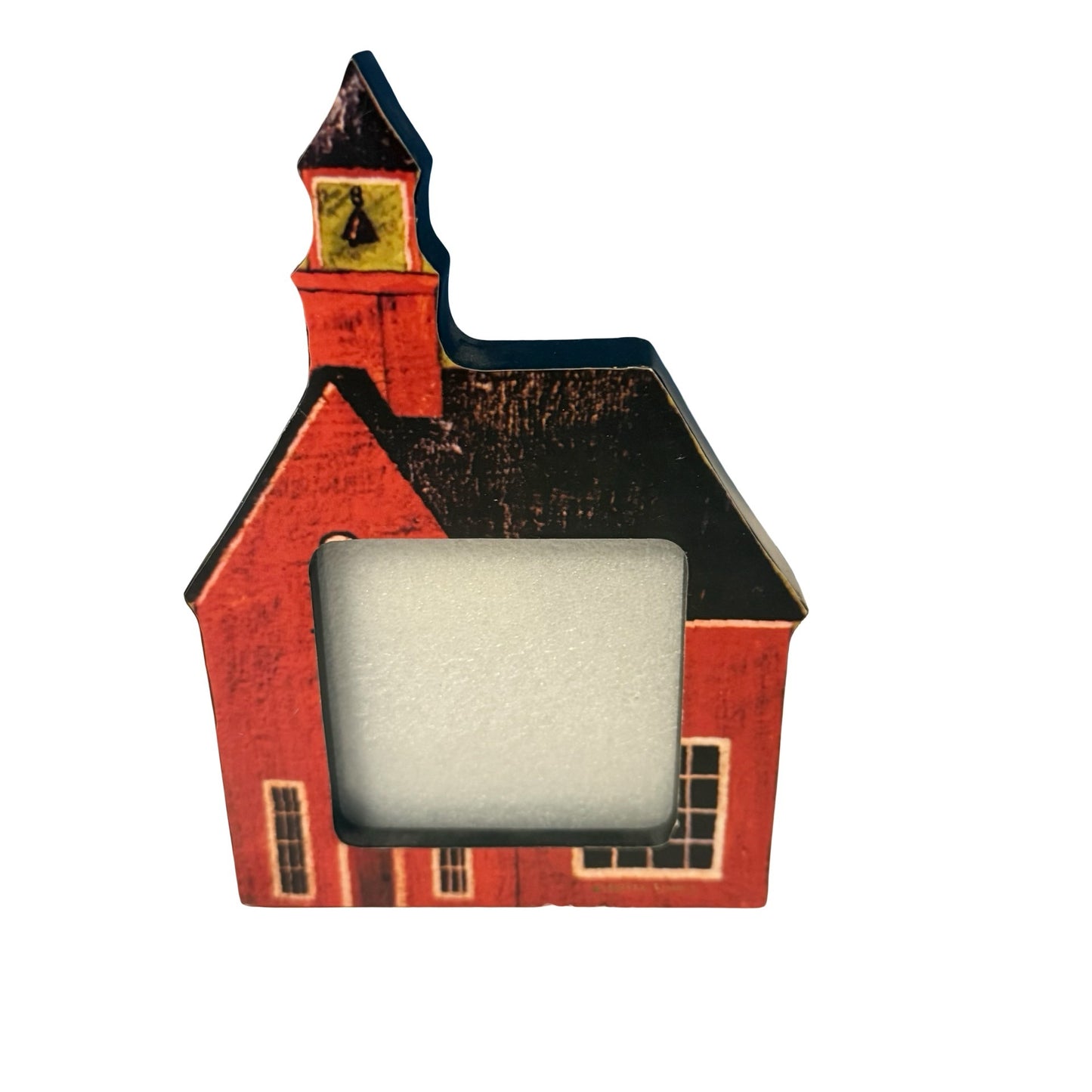 Warren Kimble Baker Schoolhouse Picture Frame Red Schoolhouse Folk Art Americana Decor