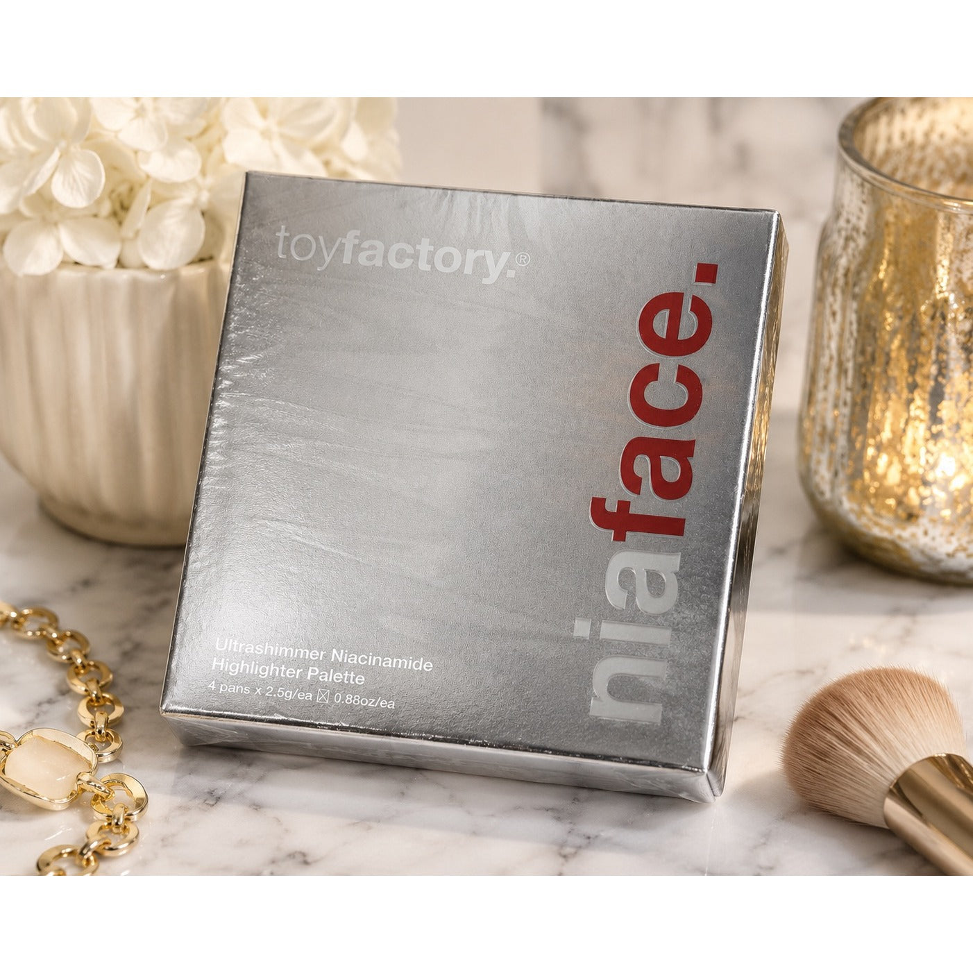 Toyfactory Niaface Ultrashimmer Niacinamide Highlighter Palette Sealed 4 Shade Glow Kit