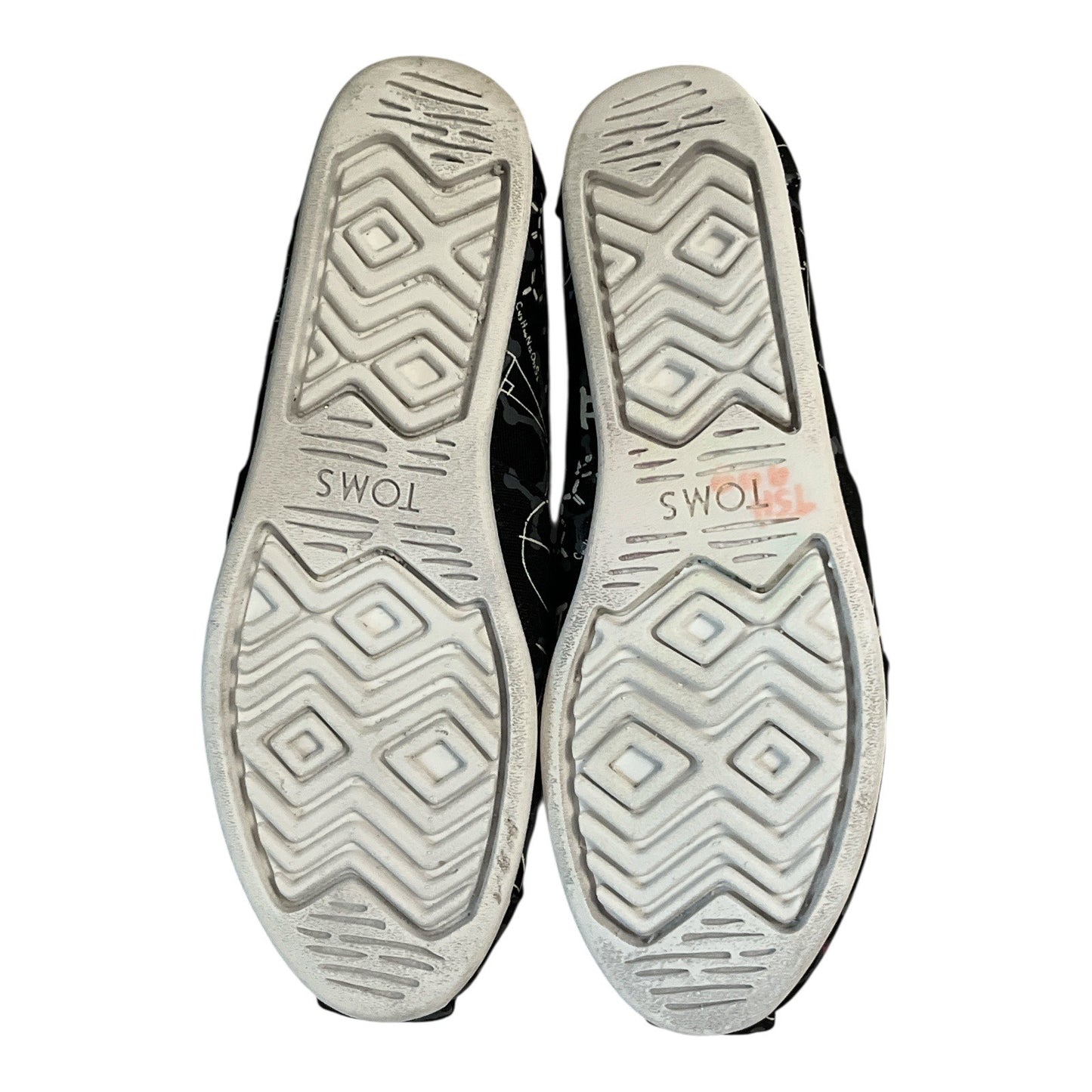 TOMS Women’s Size 6.5 Black Science Math Formula Print Classic Slip On Shoes