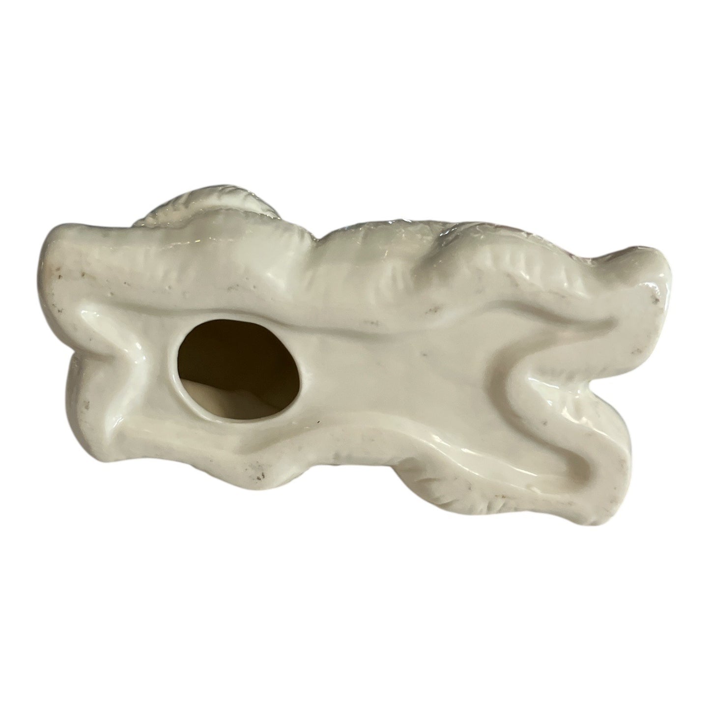 Vintage Ceramic Elephant Figurine with Floral Accents – Trunk Up for Good Luck