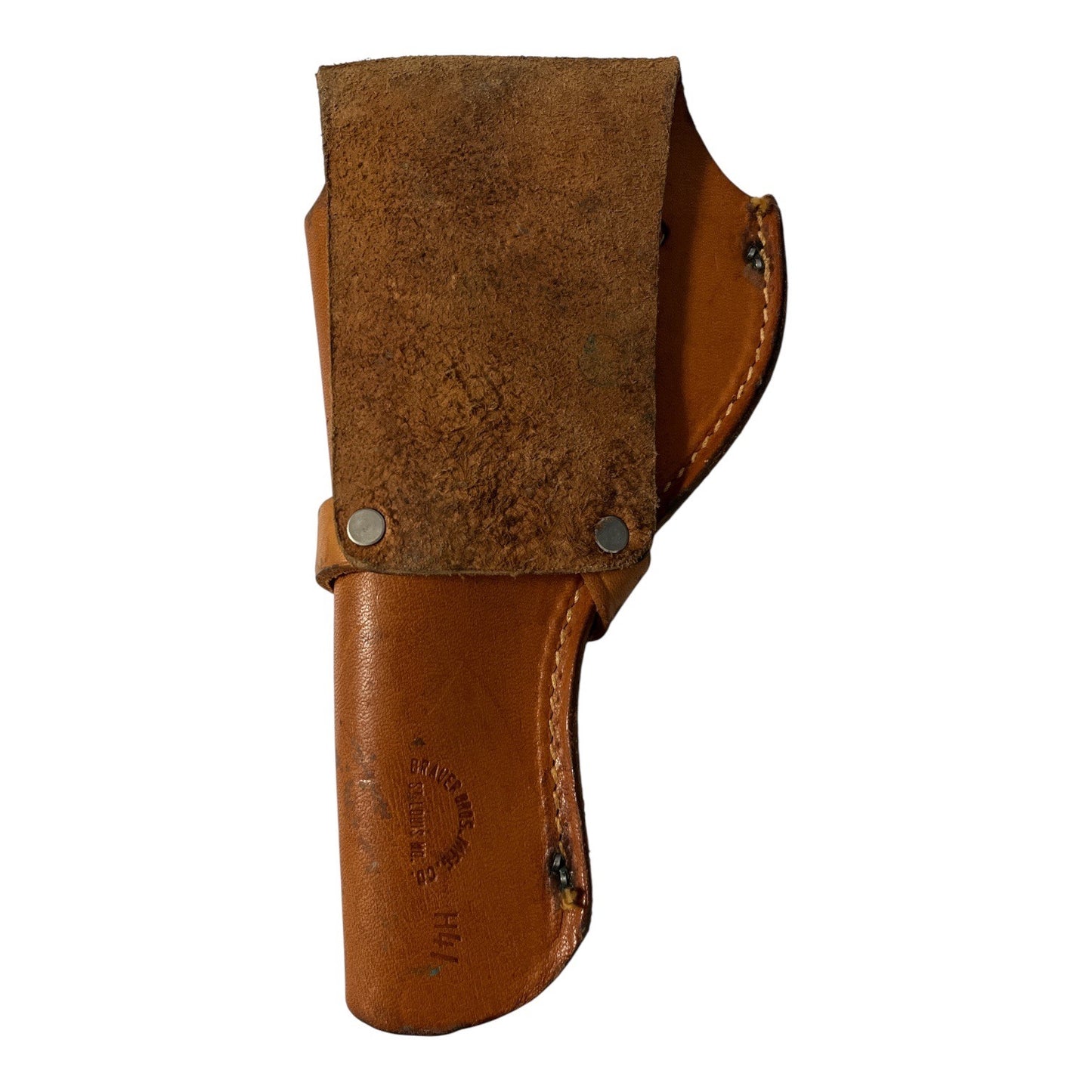 Vintage Brauer Bros Mfg Co Leather Revolver Holster H41 Western Belt Holster St. Louis MO