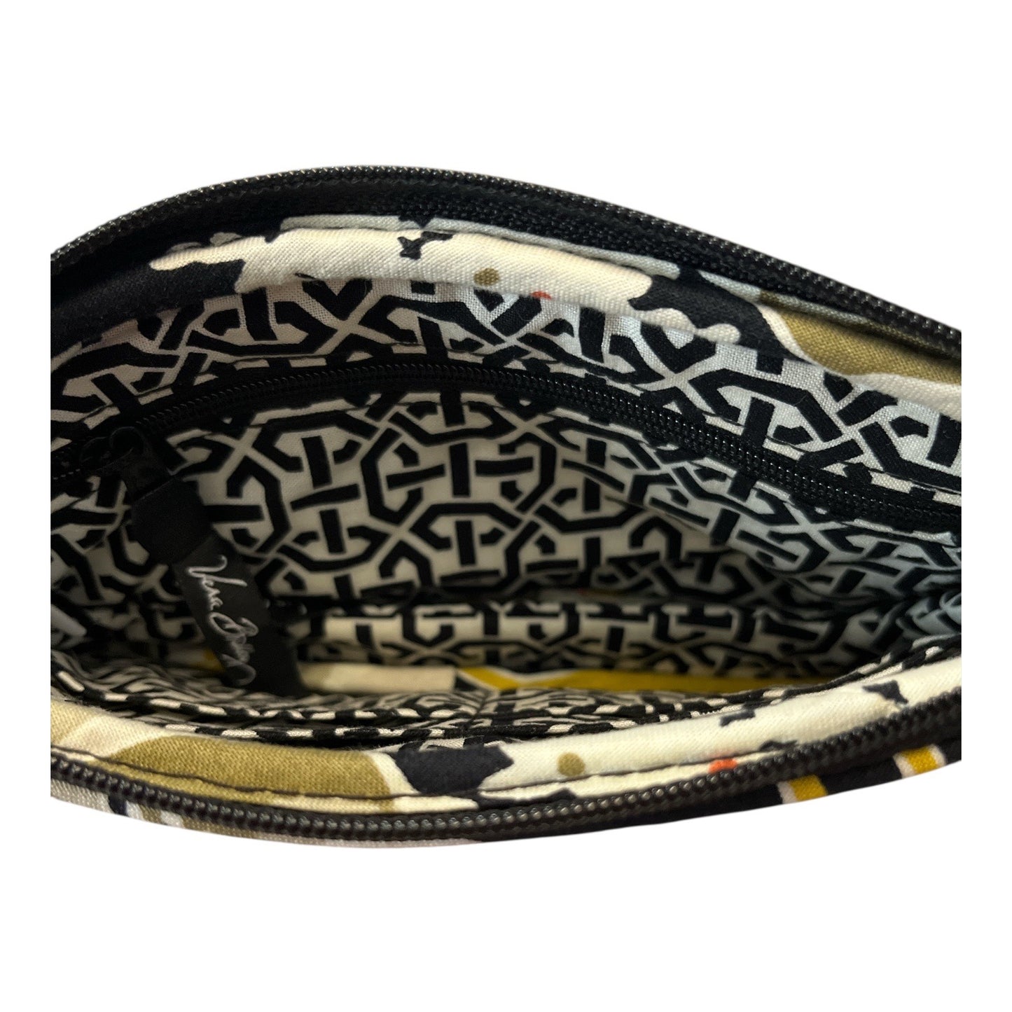 Vera Bradley Quilted Wristlet Wallet in Retired Baroque Pattern Black Yellow