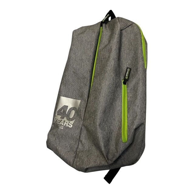 Herbalife Nutrition 40 Years Anniversary Gray Backpack with Green Zippers