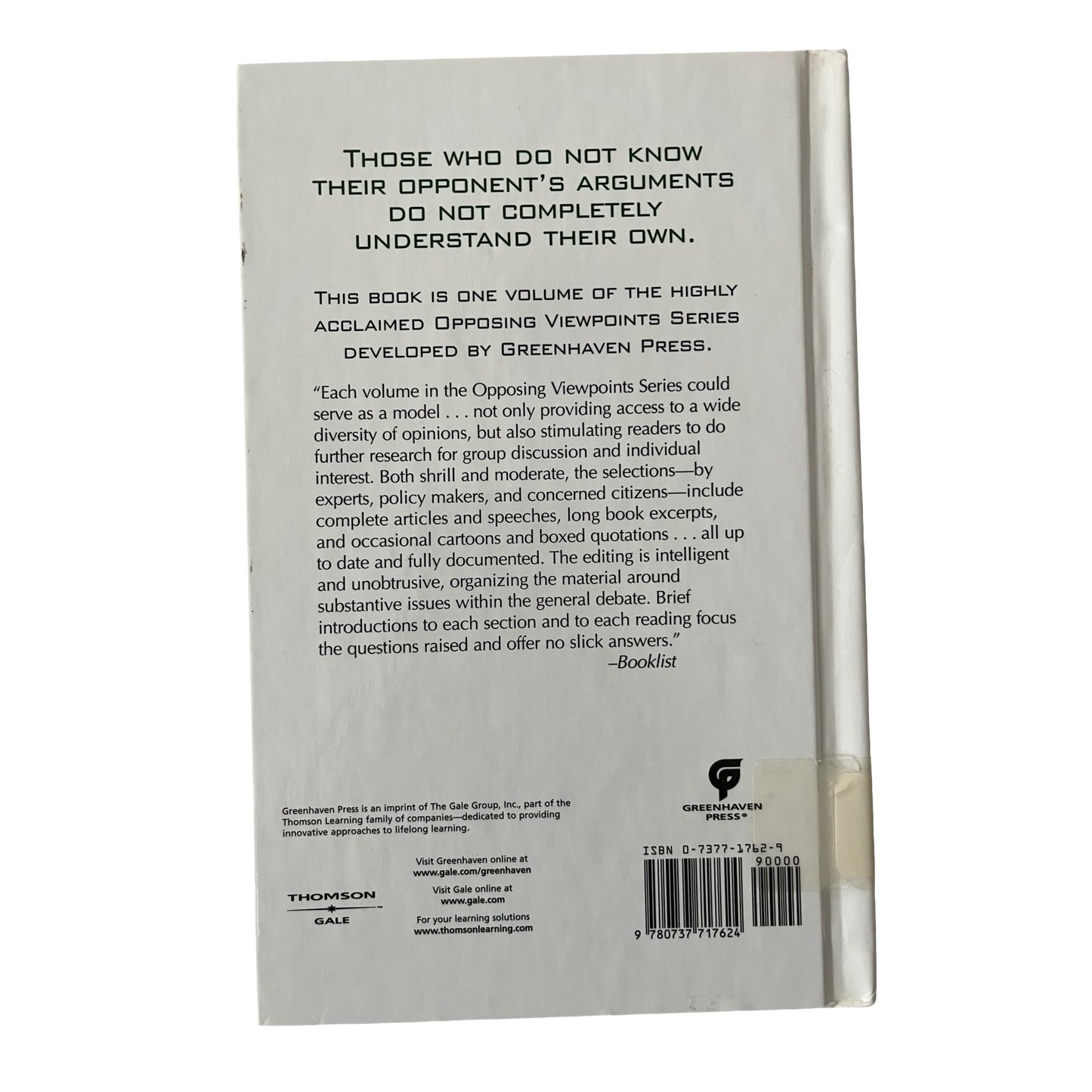 India and Pakistan Opposing Viewpoints Book Greenhaven Press 2003 Hardcover