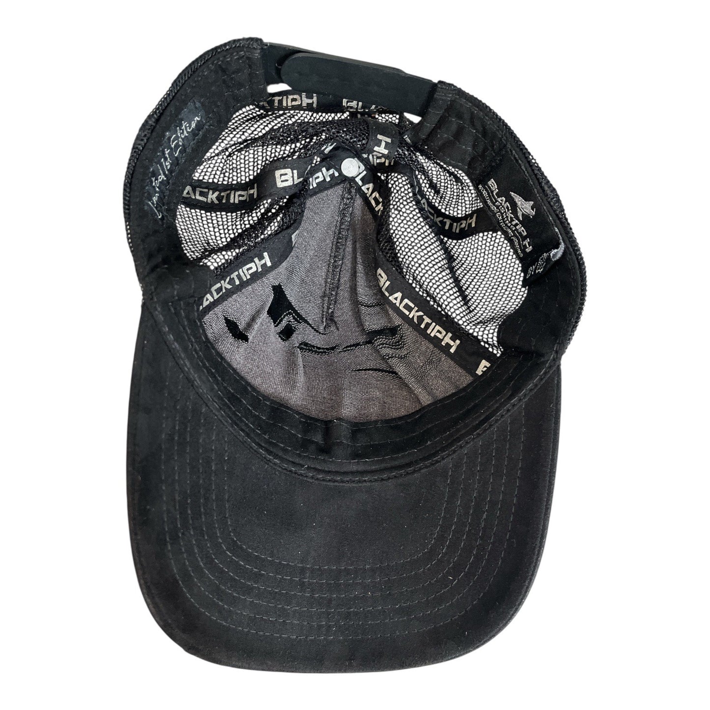 Blacktiph Fishing Trucker Hat Black Suede Brim Mesh Snapback Limited Edition