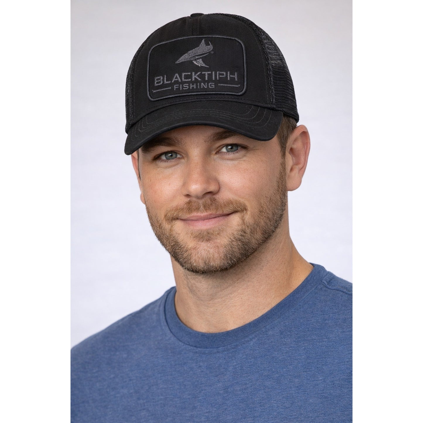 Blacktiph Fishing Trucker Hat Black Suede Brim Mesh Snapback Limited Edition