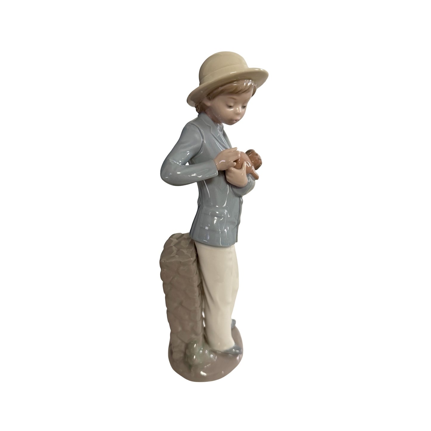 Vintage NAO by Lladró Boy Holding Puppy Porcelain Figurine Daisa 1980 Hand Made Spain