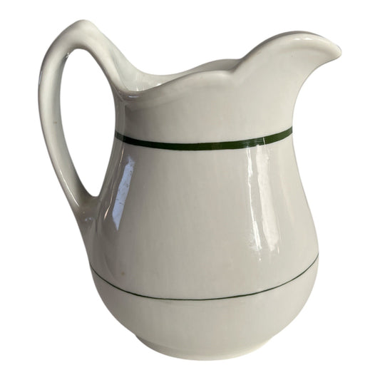 Vintage Shenango China Restaurant Ware Cream Pitcher Green Stripe