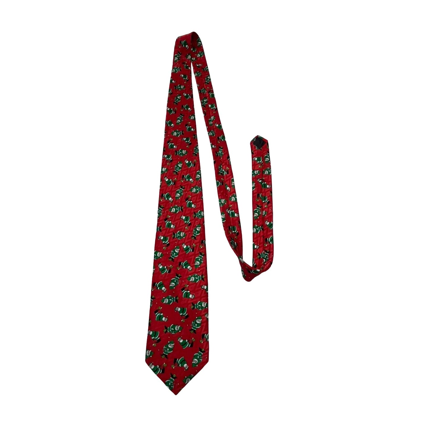 Vintage Cape Cod Neckwear Silk Christmas Tie Golfing Santa Red Holiday Novelty Tie USA