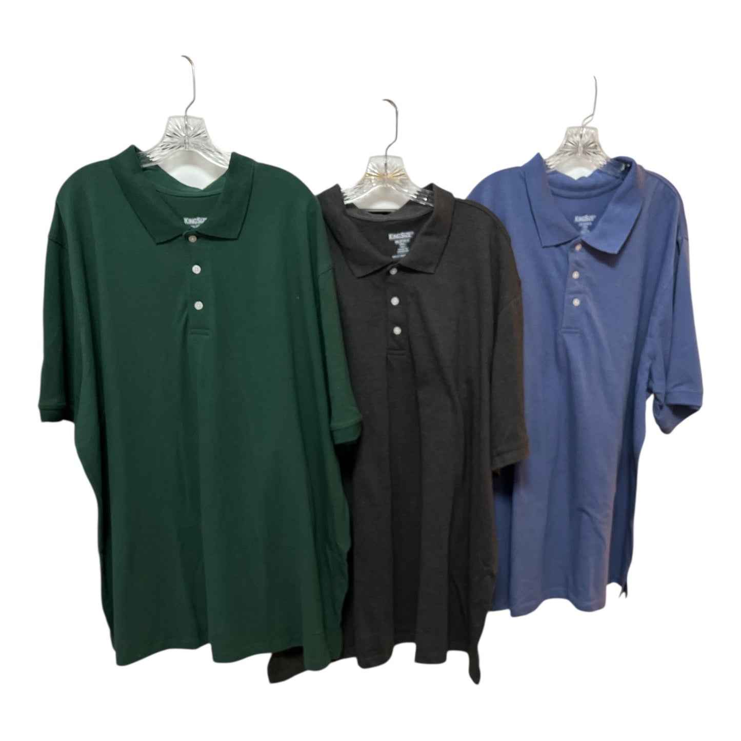 KingSize Mens Polo Shirts Lot 3XL Big Green Black Blue Short Sleeve