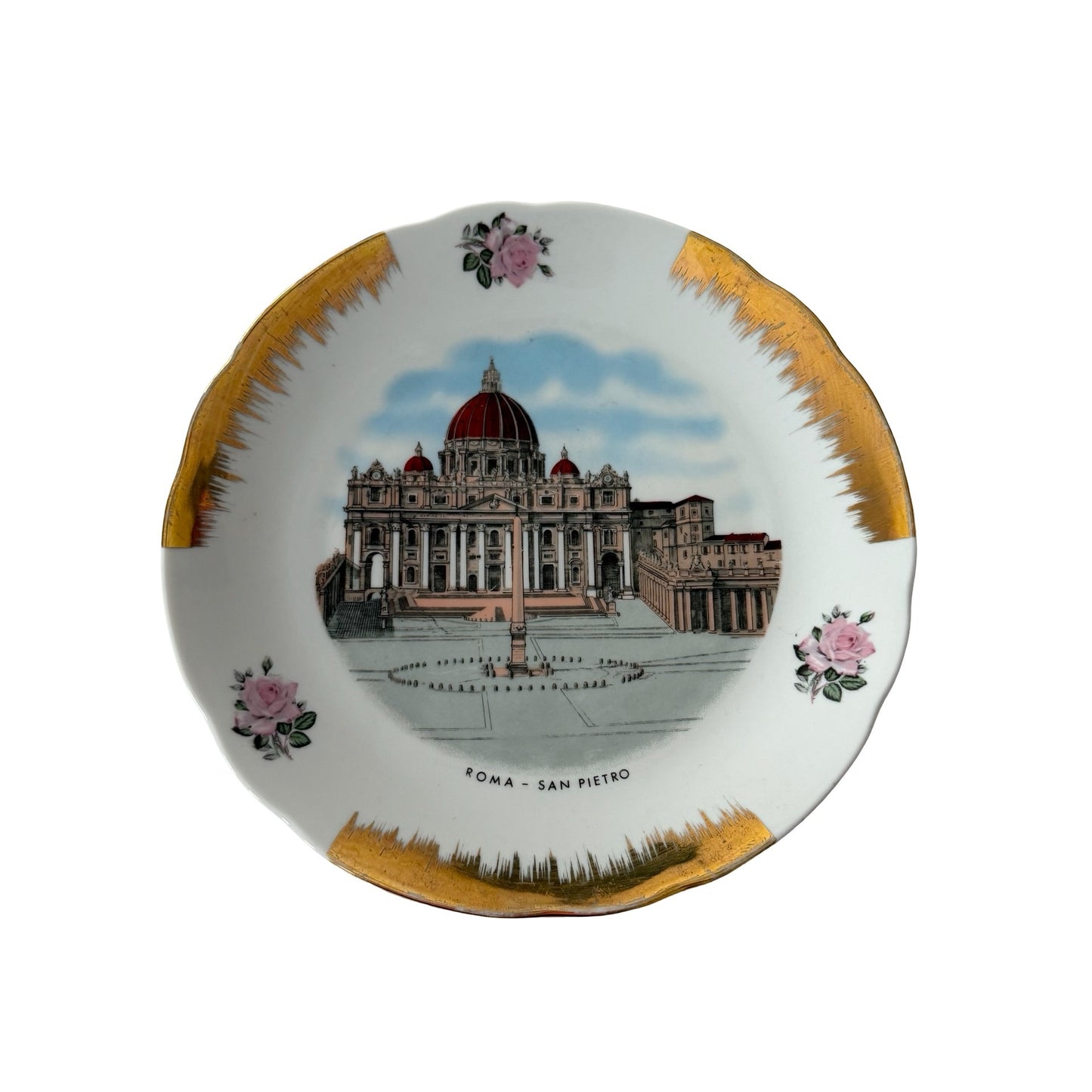 Vintage Schirnding Bavaria Roma San Pietro St Peters Basilica Porcelain Plate 9.5"