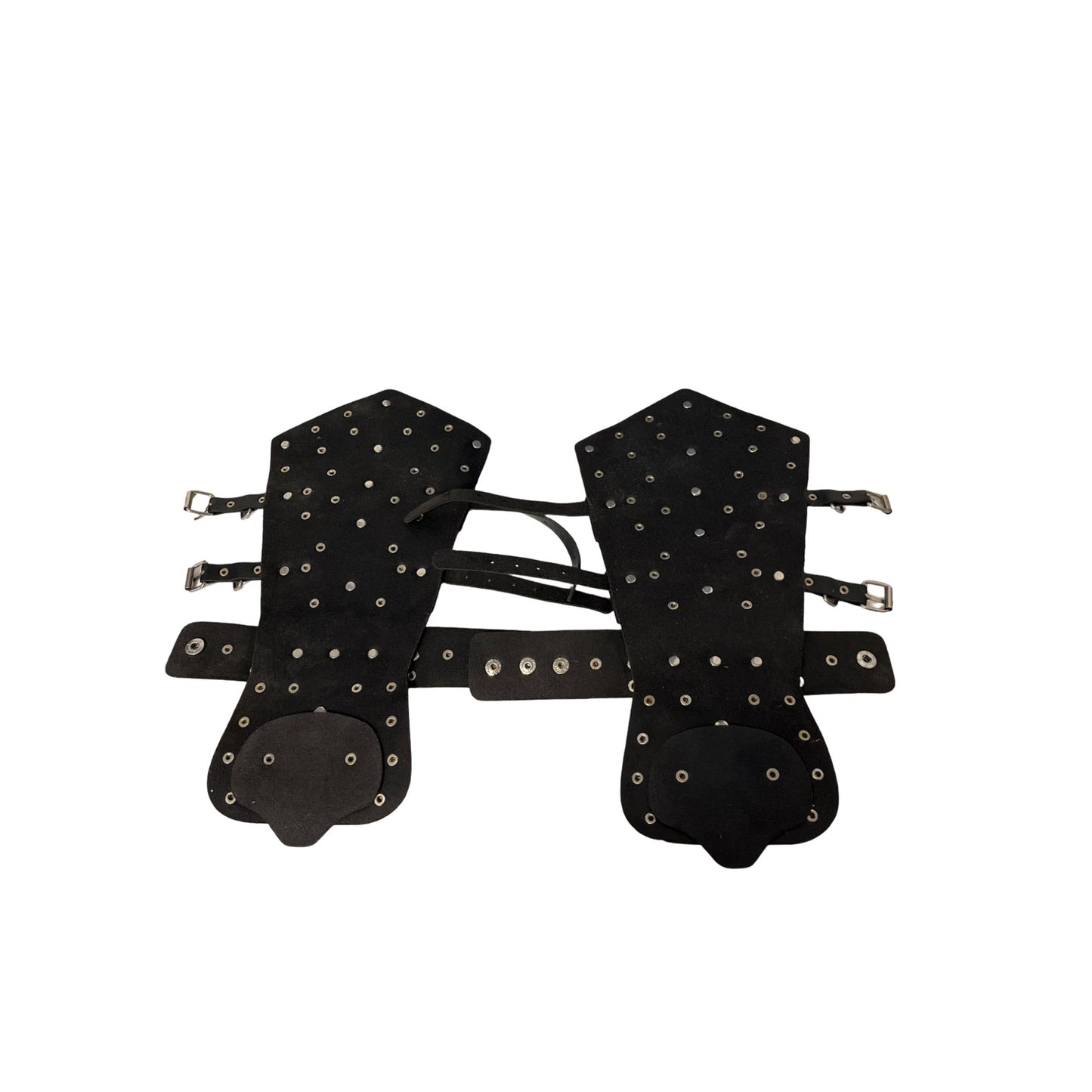 Black Studded Faux Leather Arm Guards Skull Armor Costume Bracers Pair