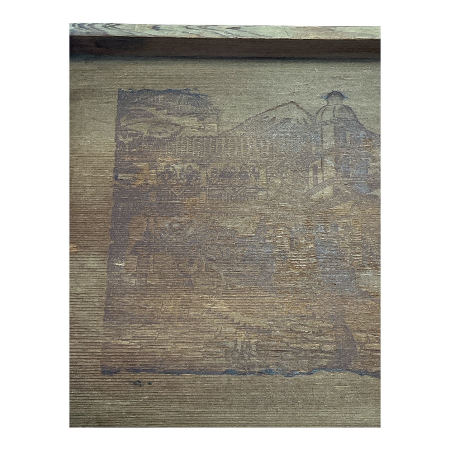 Vintage California Redwood Tray – Scenic Etched Design, 1940s–60s Souvenir, 14x7.5”