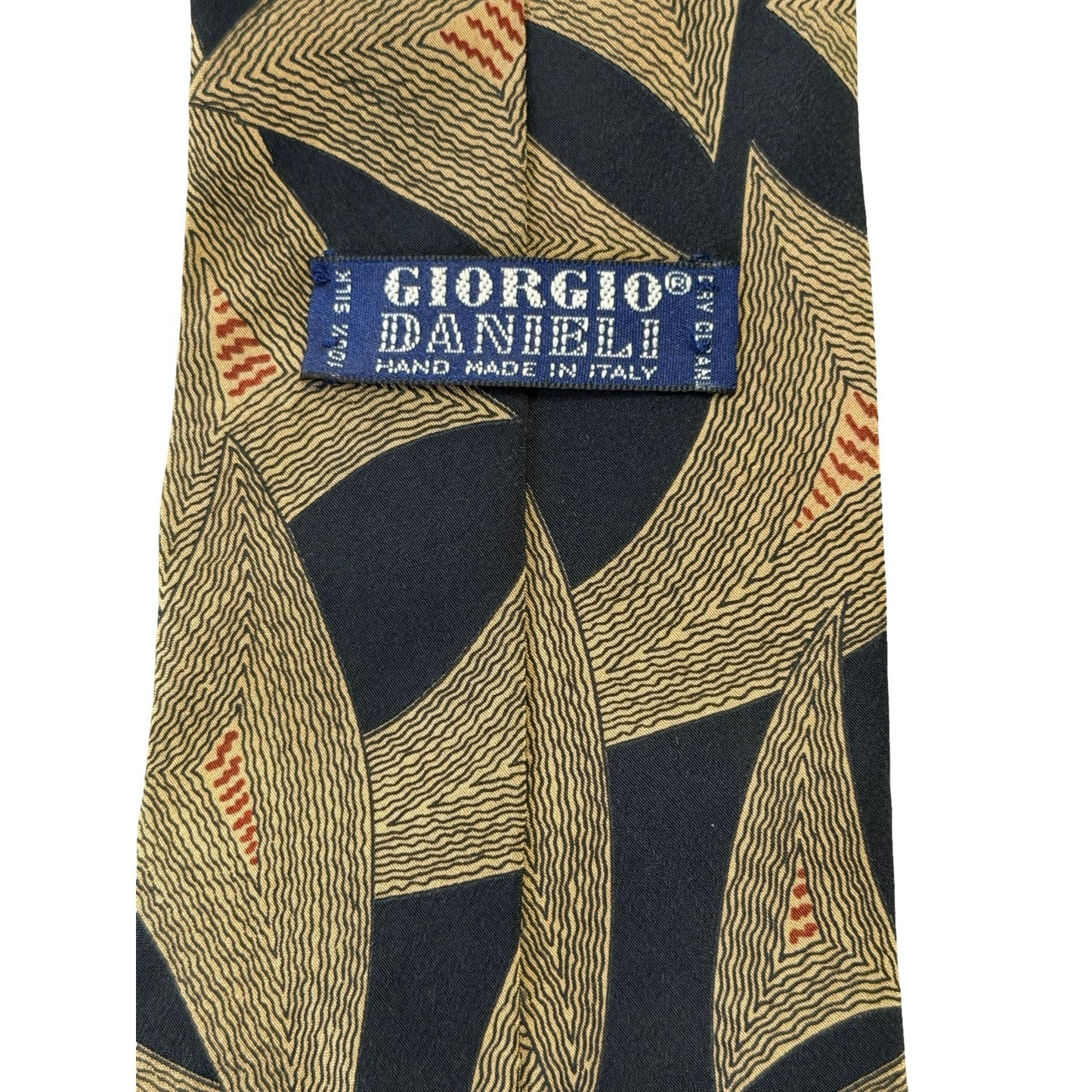 Vintage Giorgio Danielli 100% Silk Necktie Hand Made in Italy Abstract Geometric Tie