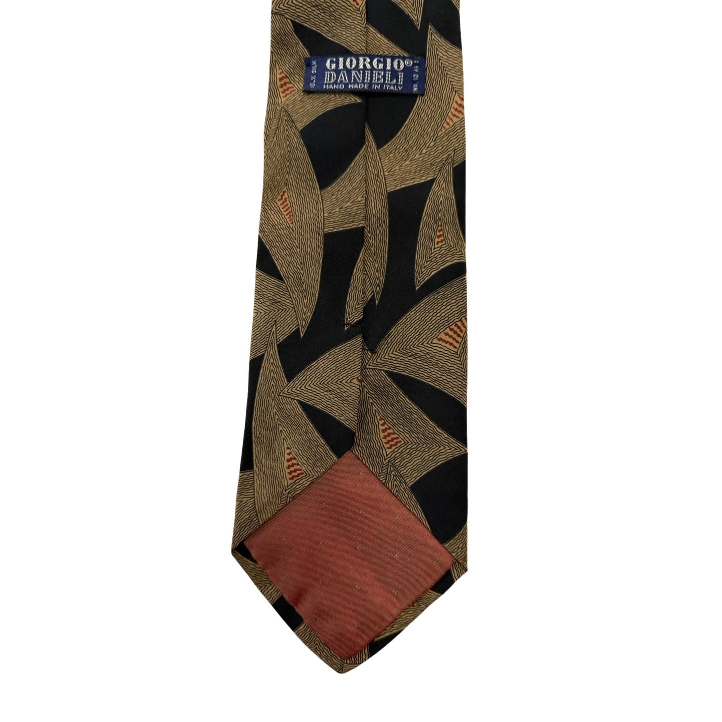 Vintage Giorgio Danielli 100% Silk Necktie Hand Made in Italy Abstract Geometric Tie