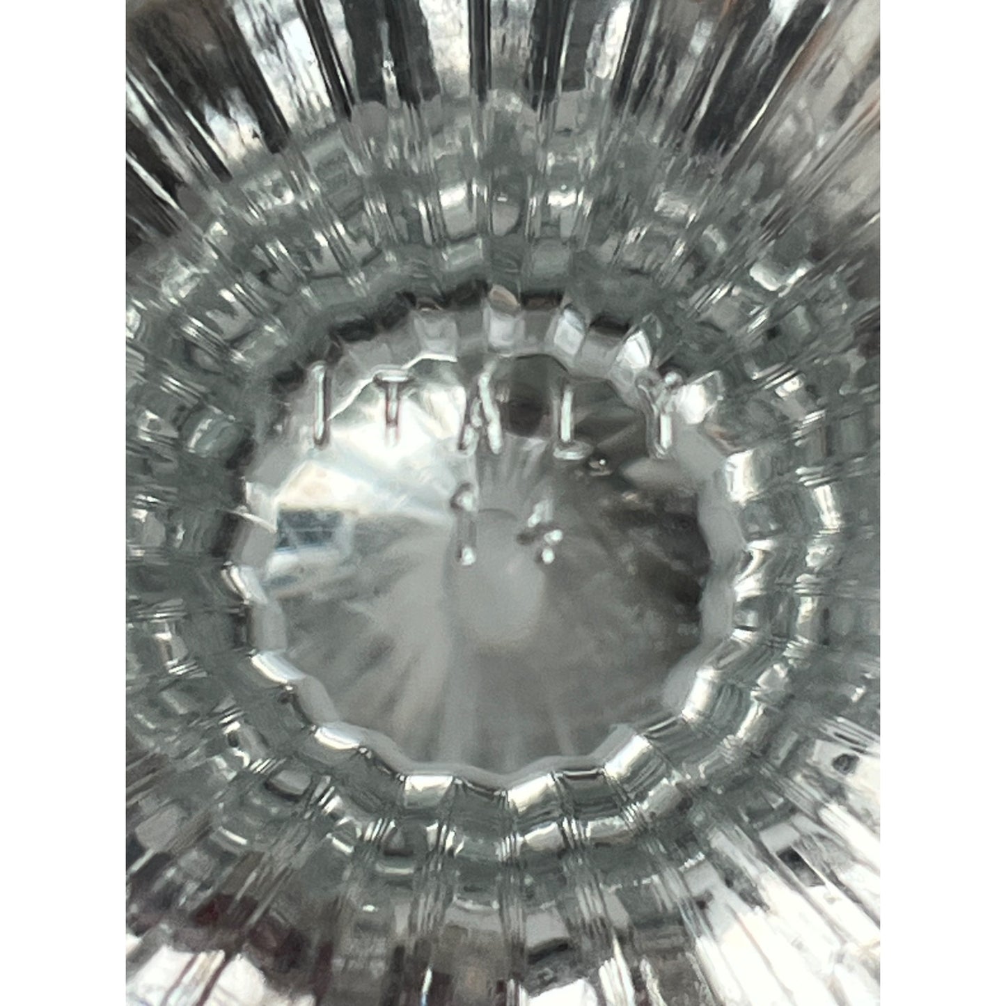 Set of 4 Vintage Italian Crystal Water Goblets Cut Glass Stemware 7.5"