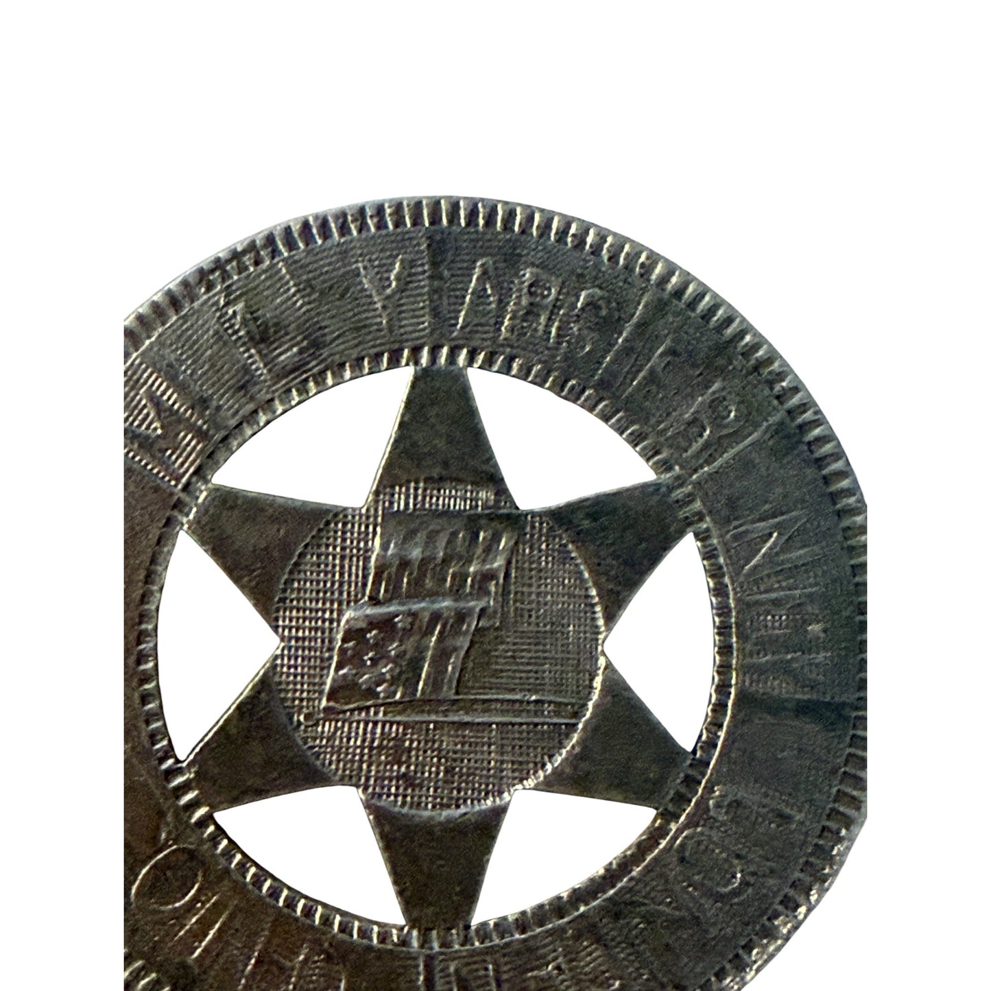 Antique 1926 M L Yarger New Londen Ohio Aluminum Advertising Token Geo W Heene Cleveland