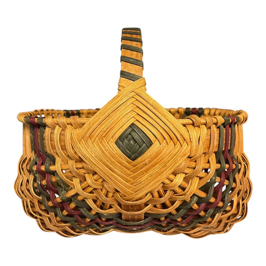 2004 Signed Handwoven Basket by Daniel E. Mast – Amish Folk Art Style – Lemon-Shaped Base