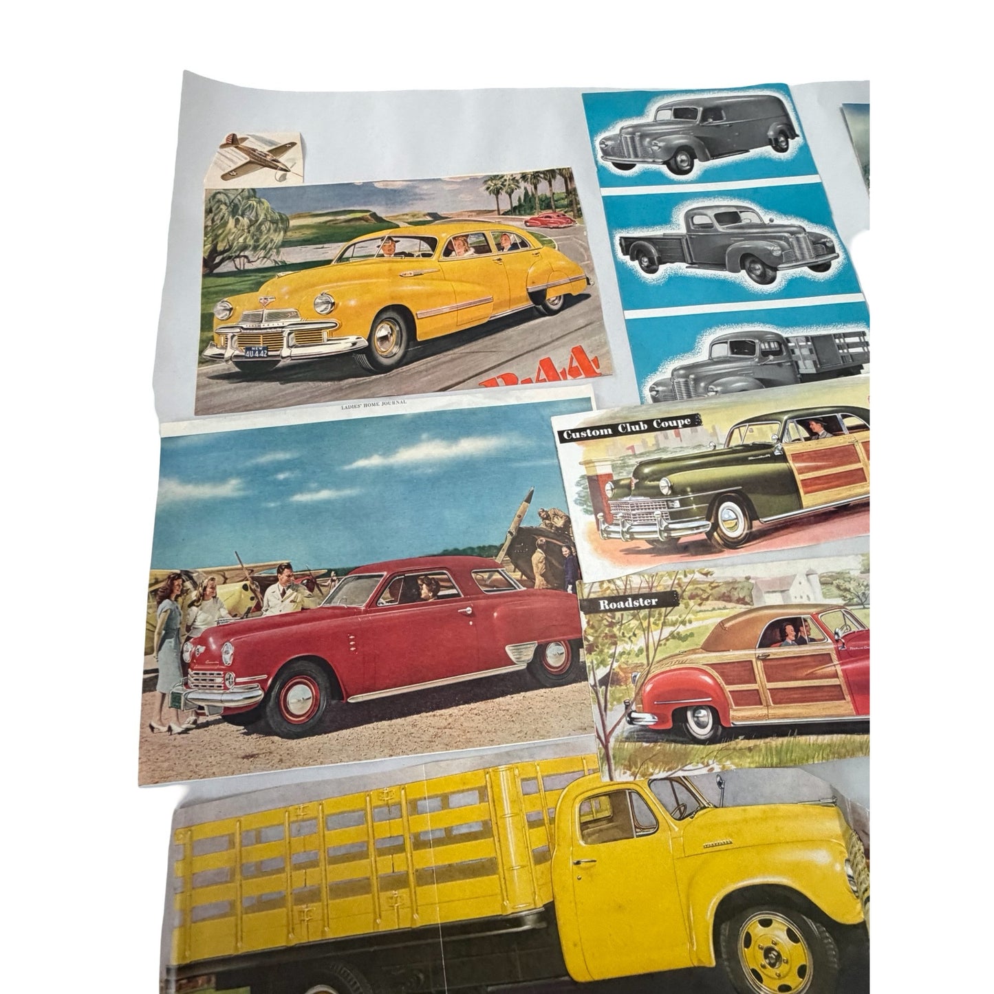 Vintage 1940s Automobile Advertising Ephemera Lot Studebaker Kaiser Frazer Jeepster