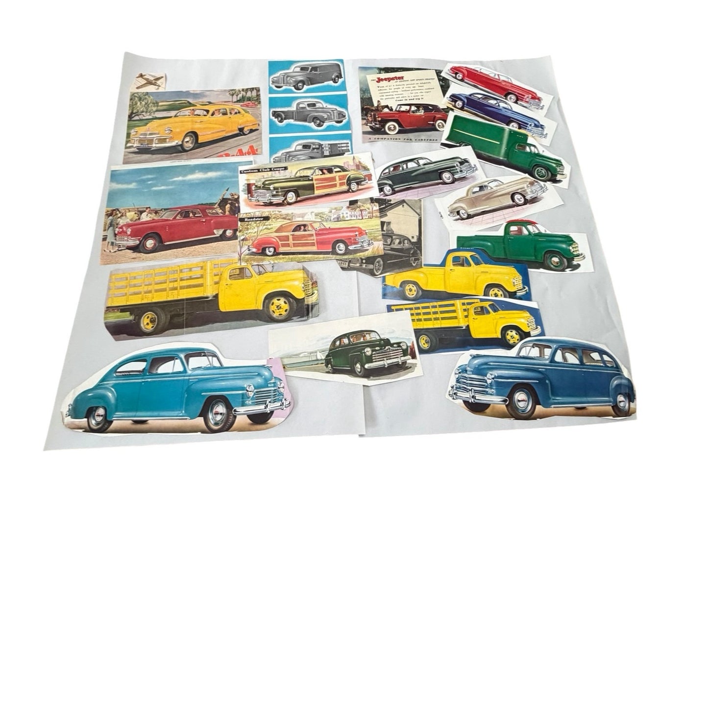 Vintage 1940s Automobile Advertising Ephemera Lot Studebaker Kaiser Frazer Jeepster