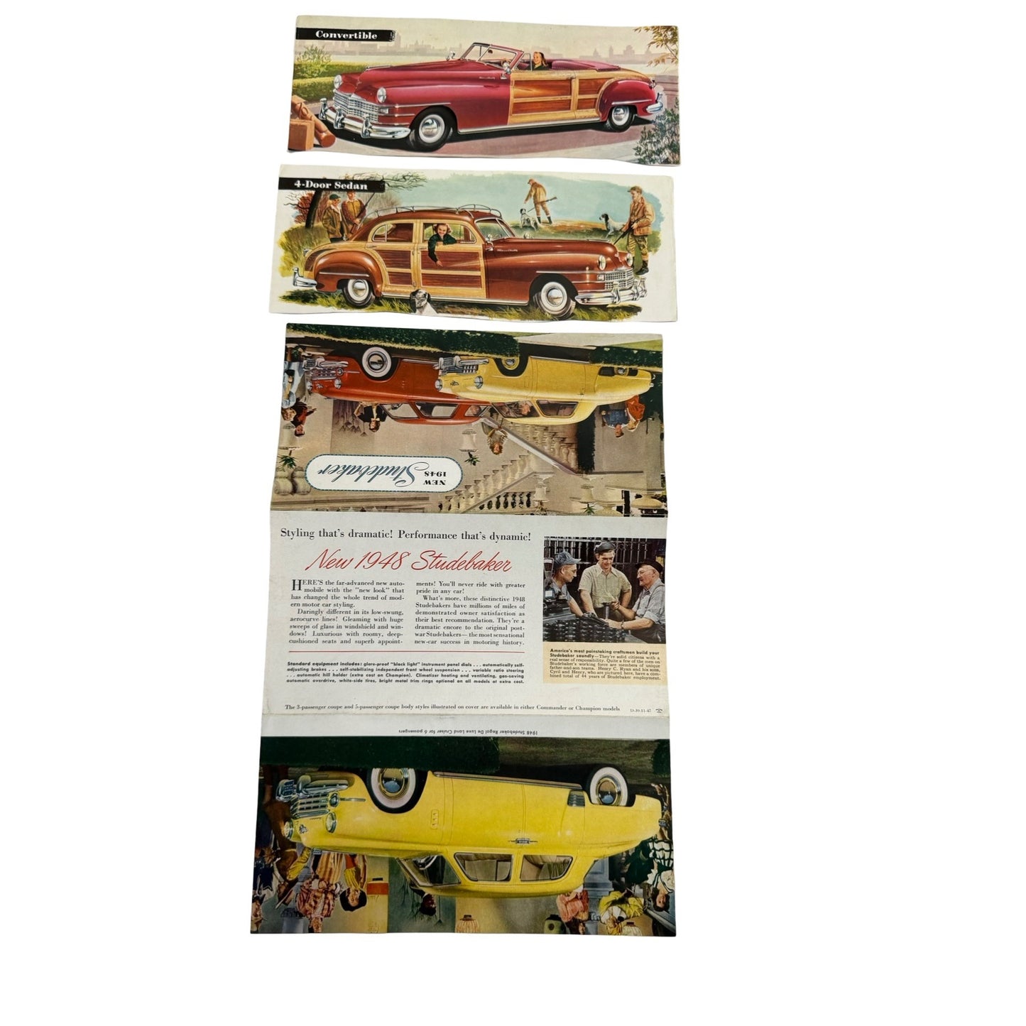 Vintage 1940s Automobile Advertising Ephemera Lot Studebaker Kaiser Frazer Jeepster
