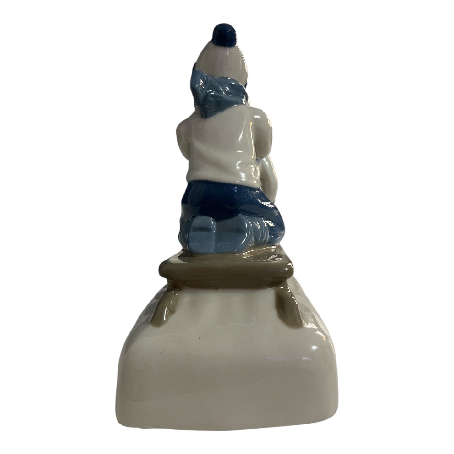 Porcelanas de Cuernavaca Mexico 1992 Porcelain Children Sledding Figurine