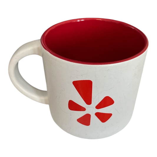 Yelp Logo Coffee Mug – Red Interior – White Exterior – 3.5 x 3.5 – Promotional Ceramic Cup