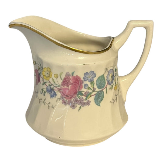 Syracuse China "Lilac Rose" Cream Pitcher – 4 x 5" – Floral Design – Made in USA