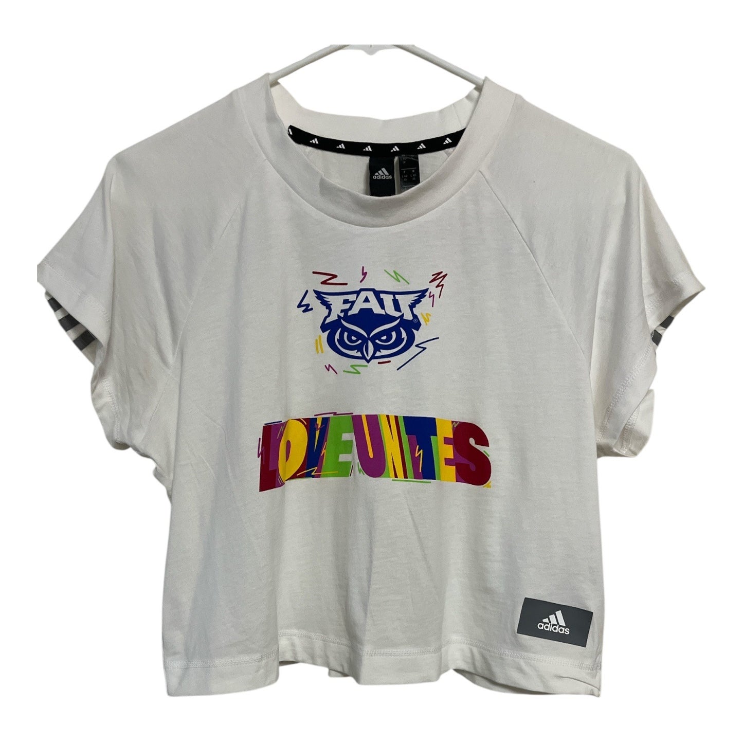 Adidas FAU Love Unites Crop Top Women’s Size L – Florida Atlantic University Pride Tee
