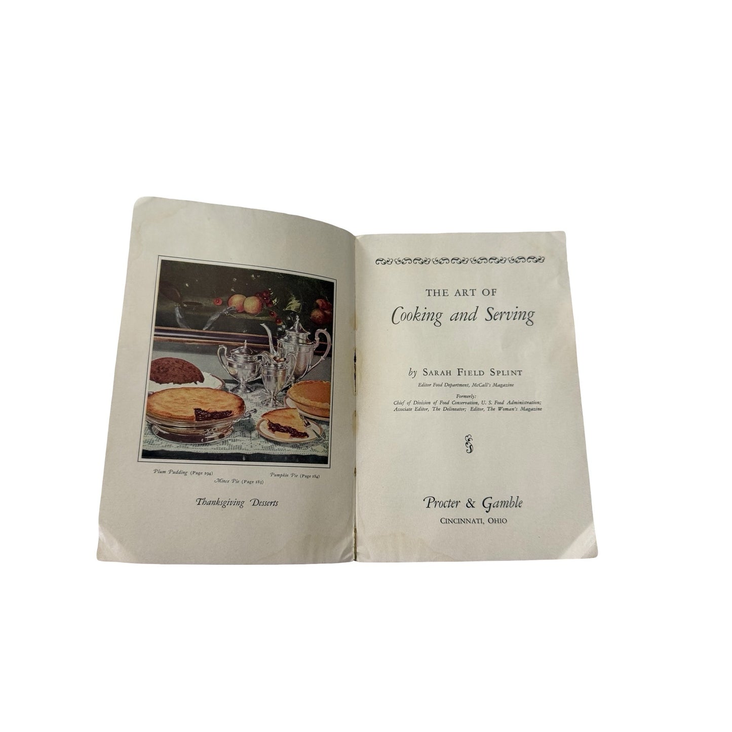 Vintage 1930s The Art of Cooking and Serving Sarah Field Splint Crisco Cookbook 549 Recipes