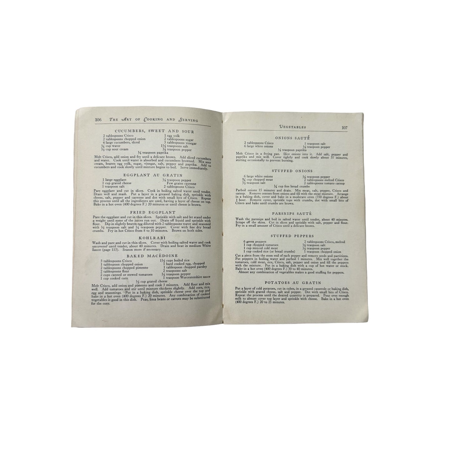 Vintage 1930s The Art of Cooking and Serving Sarah Field Splint Crisco Cookbook 549 Recipes