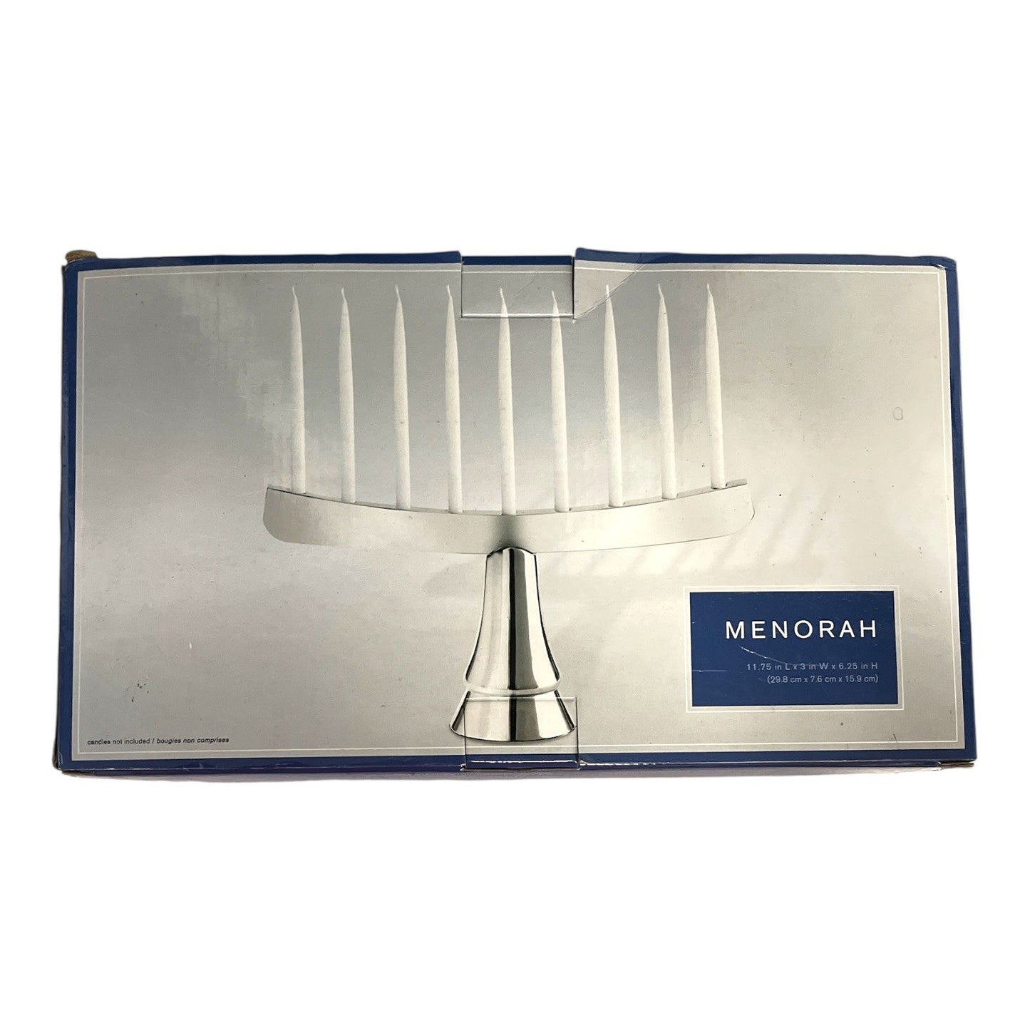 Modern Silver Metal Menorah – Bed Bath & Beyond – 11.75” Hanukkah Candle Holder