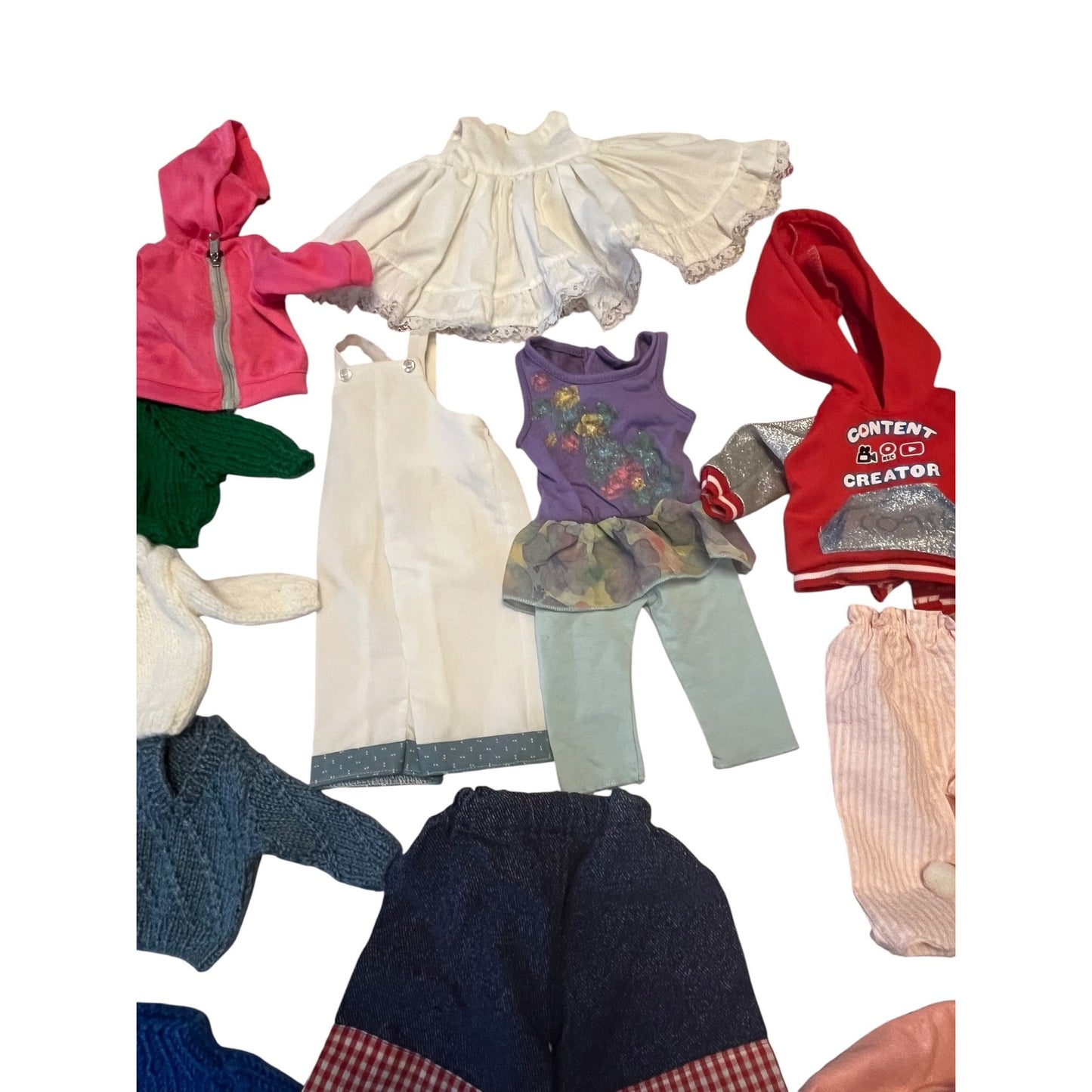 Vintage Teddy Bear Doll Clothes Lot Mixed Outfits Sweaters Hoodies Dresses Pants