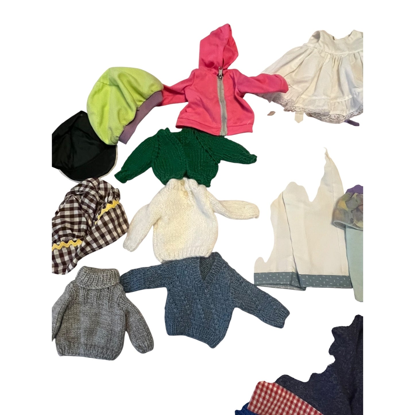 Vintage Teddy Bear Doll Clothes Lot Mixed Outfits Sweaters Hoodies Dresses Pants